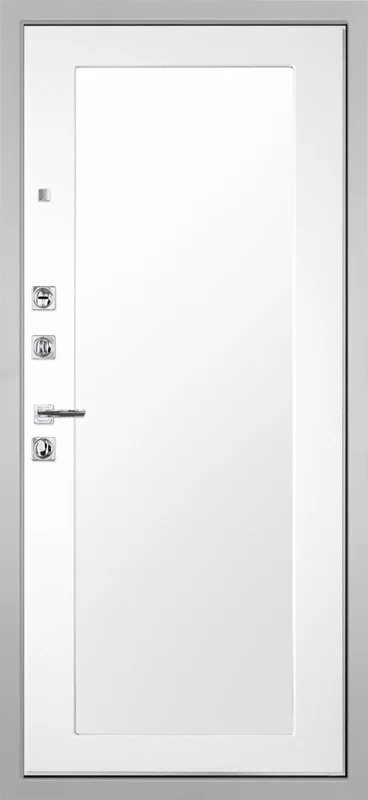 Входная дверь МКМ Гранит Пиано Белая Зеркало