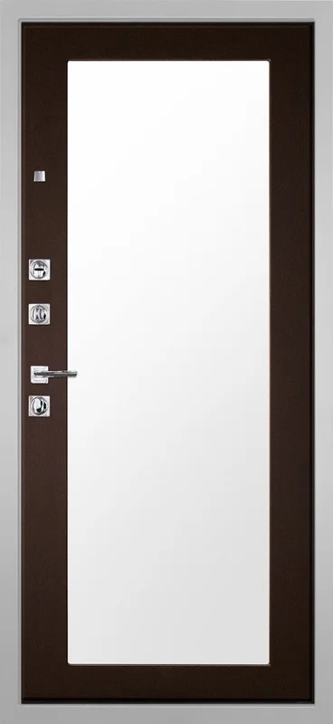 Входная дверь МКМ Гранит Пиано Белая Зеркало