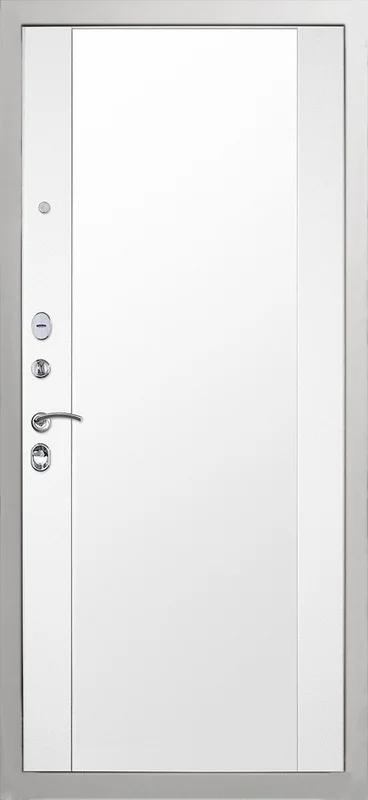 Входная дверь МКМ Гранит Пиано Белая Зеркало