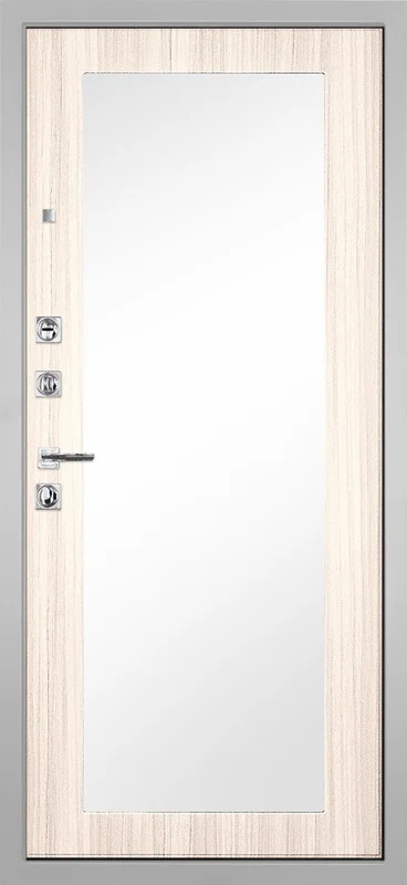 Входная дверь МКМ Гранит Пиано Белая Зеркало