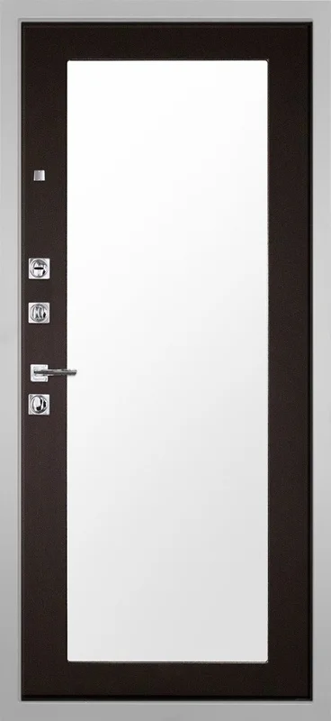 Входная дверь МКМ Гранит Пиано Белая Зеркало