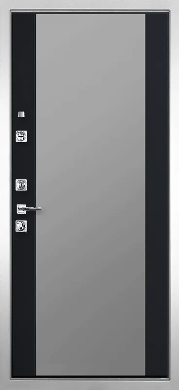 Входная дверь МКМ Гранит Пиано Белая Зеркало