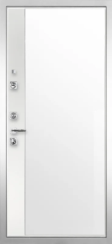 Входная дверь МКМ Гранит Пиано Белая Зеркало