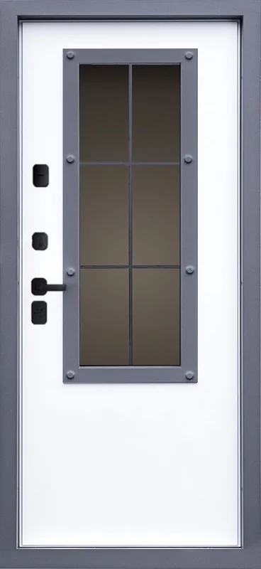 Входная дверь МКМ Гранит Сибирь Стеклопакет Термо