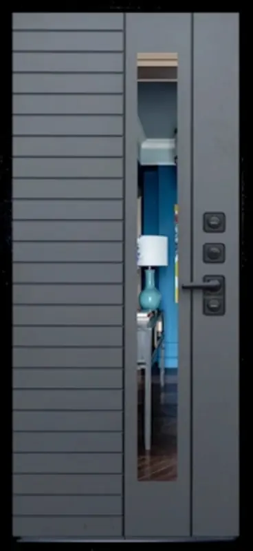 Входная дверь МКМ Броня Крафт Стеклопакет Термо (Диамант серый)