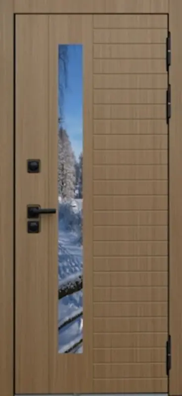 Входная дверь МКМ Броня Крафт Стеклопакет Термо (Дуб светлый)