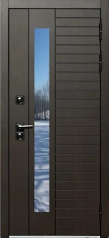 Входная дверь МКМ Броня Крафт Стеклопакет Термо (Венге)