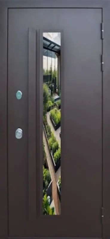 Входная дверь МКМ Броня Квадро Стеклопакет Термо (RAL 8017)