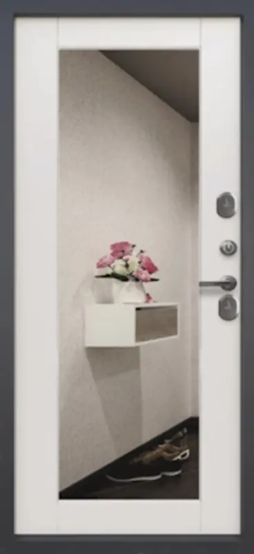 Входная дверь МКМ Броня Серебро Зеркало Термо