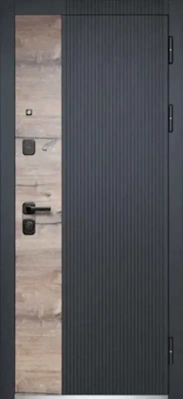 Входная дверь МКМ Люкс 2 Дуб Вертикаль Нео Зеркало