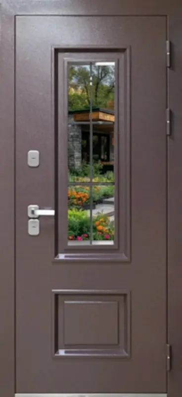 Входная дверь МКМ Люкс 3 Стеклопакет ТЕРМО (Букле шоколад)