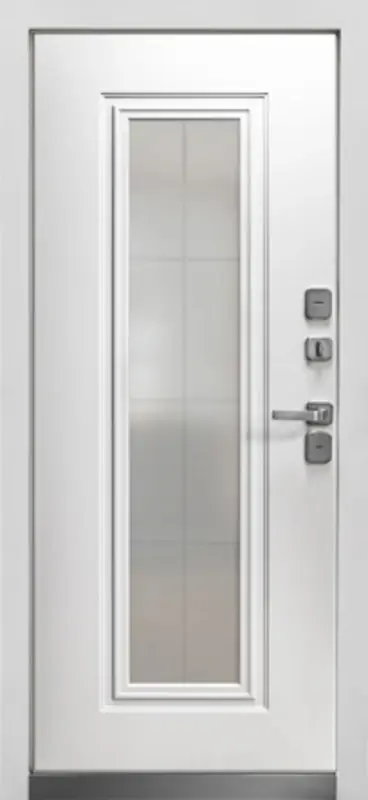 Входная дверь МКМ Люкс 4 Стеклопакет ТЕРМО (Шагрень белая)