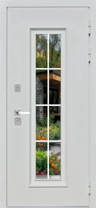 Входная дверь МКМ Люкс 4 Стеклопакет ТЕРМО (Шагрень белая)