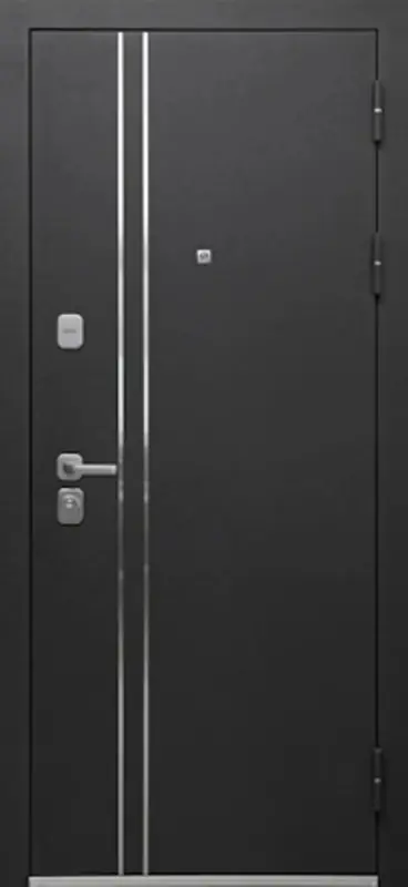 Входная дверь МКМ Люкс Букле Черный Зеркало